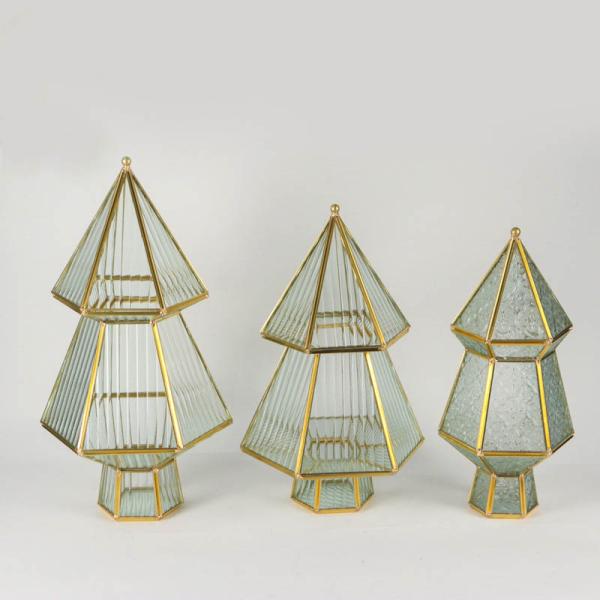 Christmas tree glass artifact garden cover candlestick ornaments desktop storage box pagoda tower logo shape