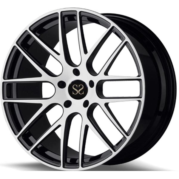 2- Piece Gloss Black Machined 21 Rims For 911 Forged Rims Wheels 5x130