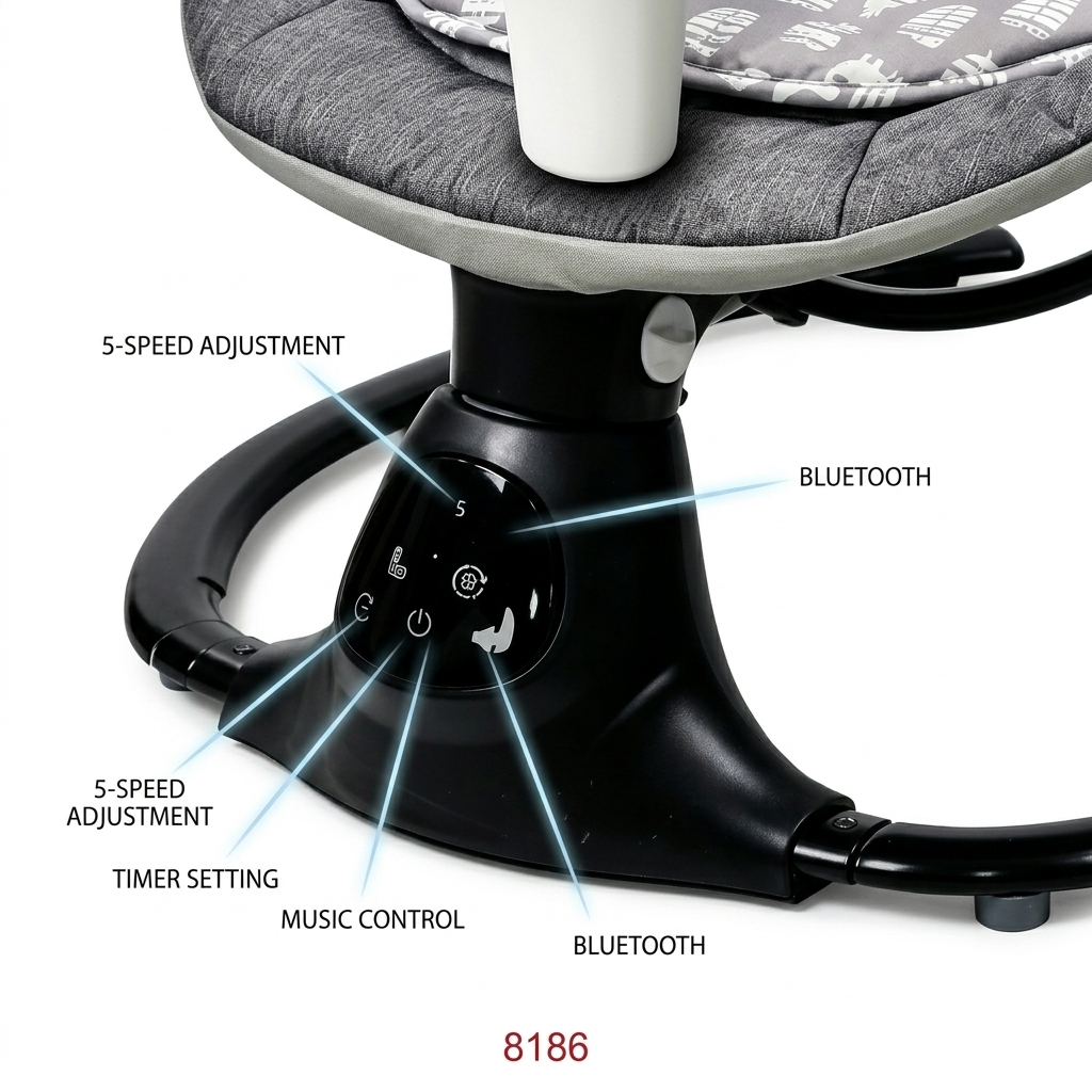 UV Awning Electric Infant Rocker Shading Mat Sun Protection with Breathable Mosquito Net