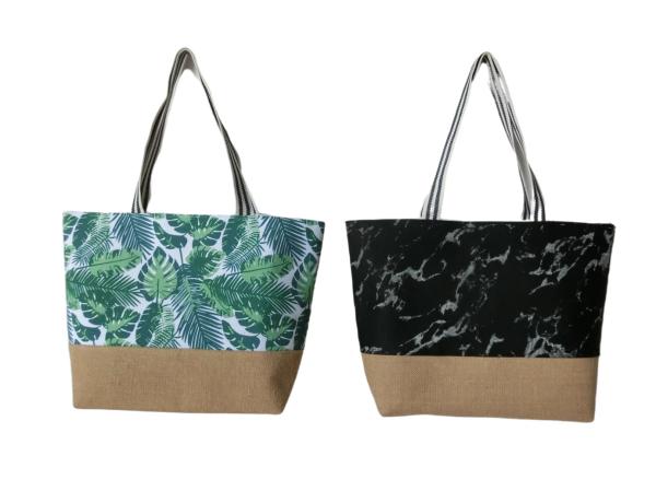 ECO Friendly Fashion Summer Tote Handbag Bohemian Handmade Bali Bags Straw Beach Bag Cotton Canvas Shopping Bags