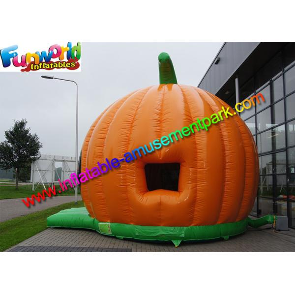 Orange Custom Commercial Bouncy Castles  , Inflatable Pumpking Bounce House