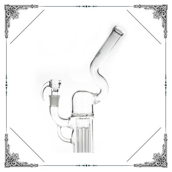 Reinforced 8 Arm Pillar Perc Glass Water Bubbler With Gridded Imperial Smoking Hookah
