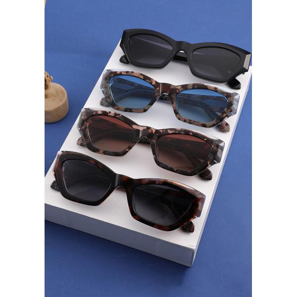 Cateye Polarized Sunglasses For Women Men Fashion Narrow Acetate Frame 51mm