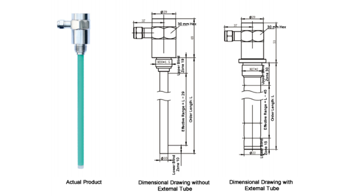 KSLV651-A Compact Level Sensor with IP68 Protection FEP Probe and Self-adaptive Measurement
