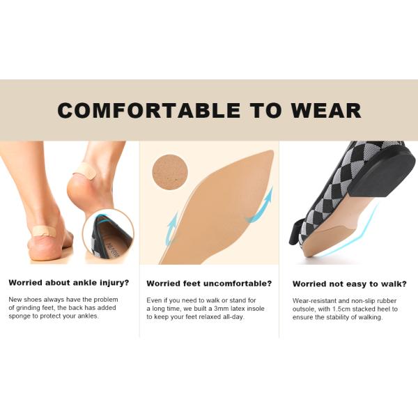 Soft And Lightweight Women Flat Leather Shoes Plaid Pattern for Office