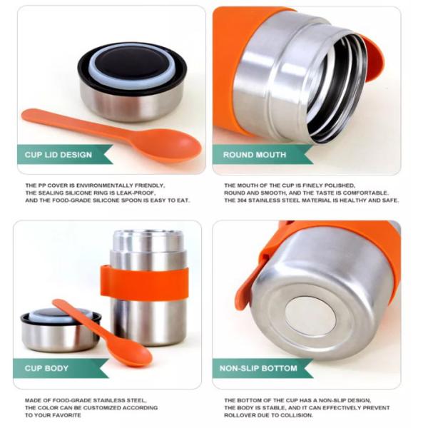 склянка коробки для завтрака вакуума нержавеющей стали 400ml термальная изолированная с ложкой