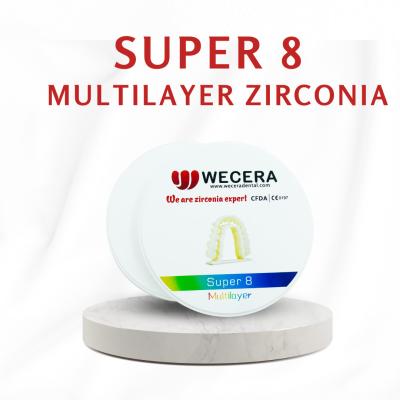 Disque en zirconium à couches multiples de diamètre 98 mm pour les applications en laboratoire dentaire