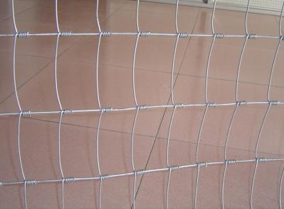 A cerca tecida do campo com nó galvanizado mergulhado quente da junção de dobradiça/fixou o nó