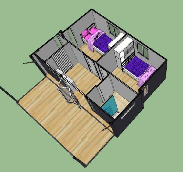 Fácil desmonte a casa expansível do recipiente com construção de aço/tubulação galvanizada