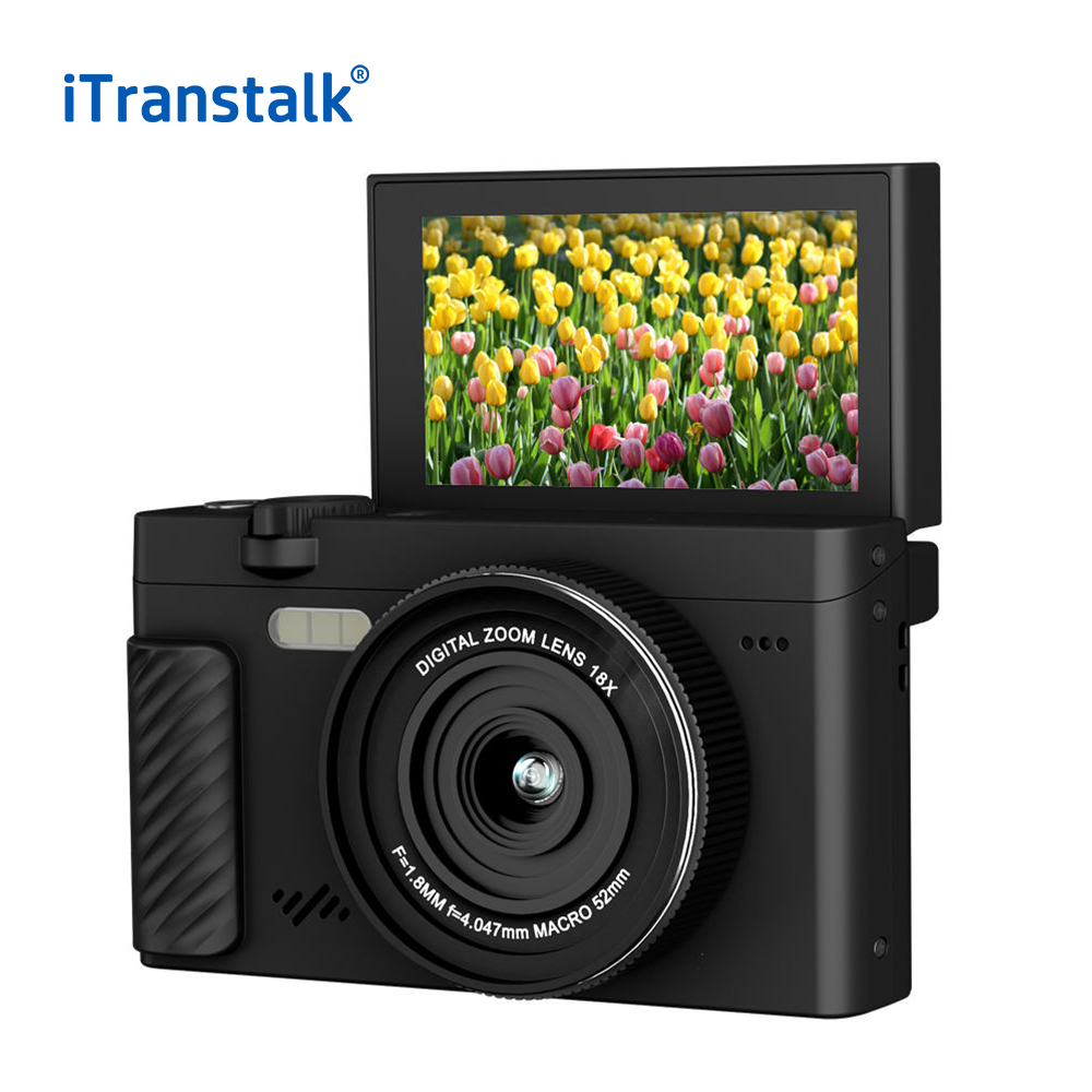 3 Inch Ultra HD 4K 75MP Mirrorless Camera 18X Zoom 31 Beauty Filters For Live