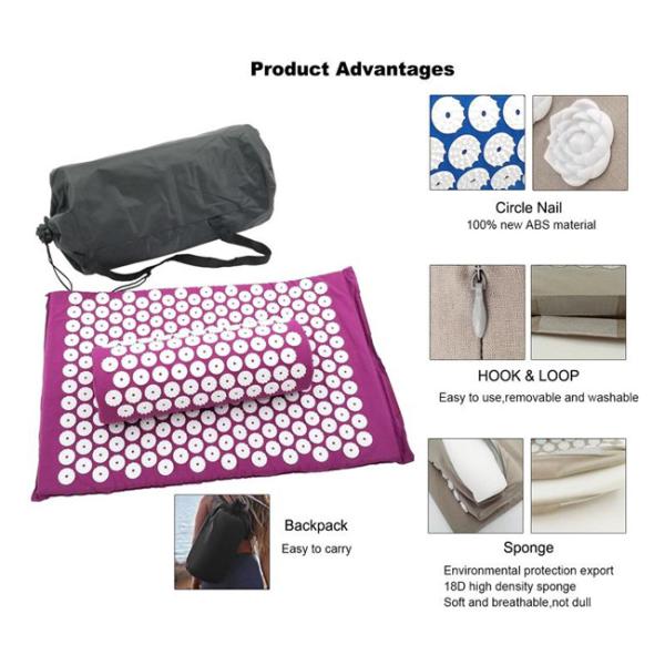 Relieve Stress Back Body Massage Yoga Acupuncture Mat With Pillow