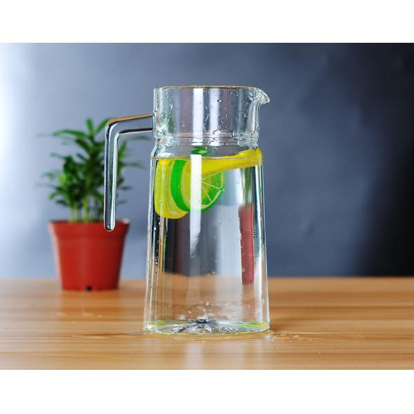 Kitchen Wide Mouth Water Glass Jug , 1100ml/37oz Juice Carafe With Lid