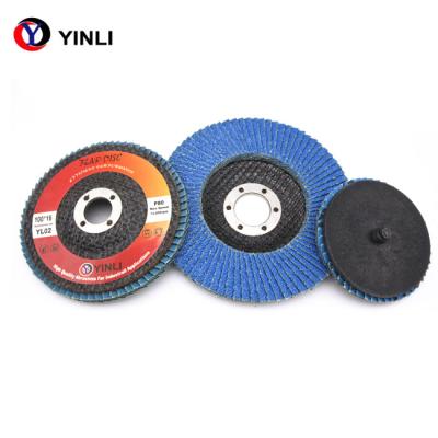 Polegada de lustro de aço azul 125mm do disco 5 da aleta da zircônia de 60 grãos