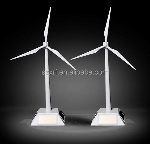 Mini ABS Plastic White Solar Windmill Toy 260mm Height OEM Available