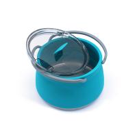 Bouilloire campante pliante 1.0L de silicone avec le couvercle en plastique