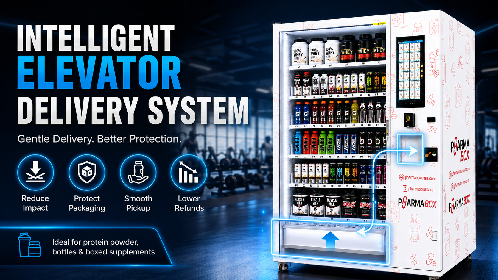 WEIMI Protein Powder Vending Machine for Gyms, Fitness Centers and Sports Nutrition Retail