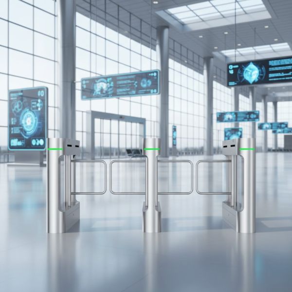 Anti Tailgating Facial Recognition Gate , Stainless Steel Flap Barrier Gate Entrance