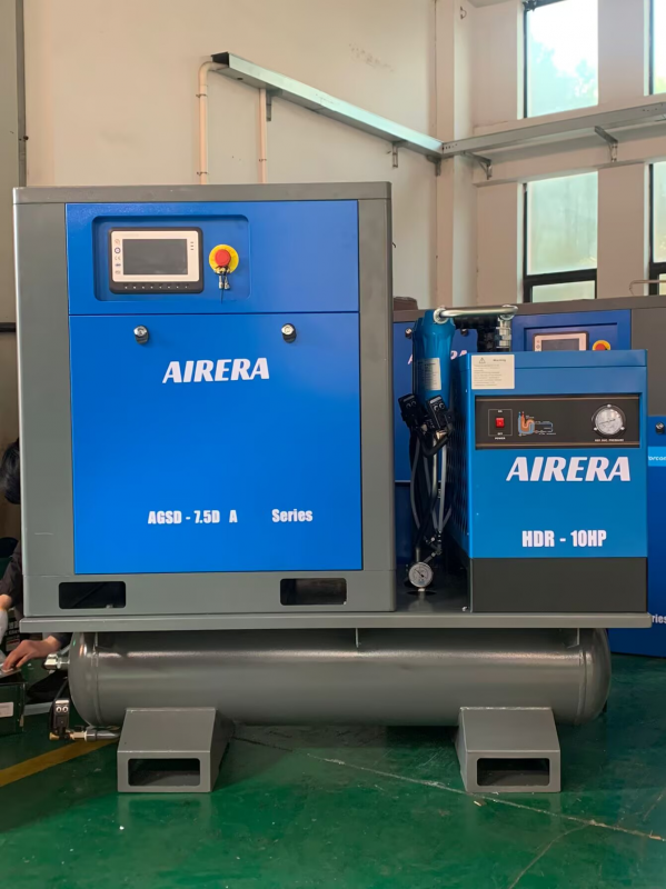 AIRERA AGSD-5.5 5.5kW Screw Air Compressor with Tank Mounted