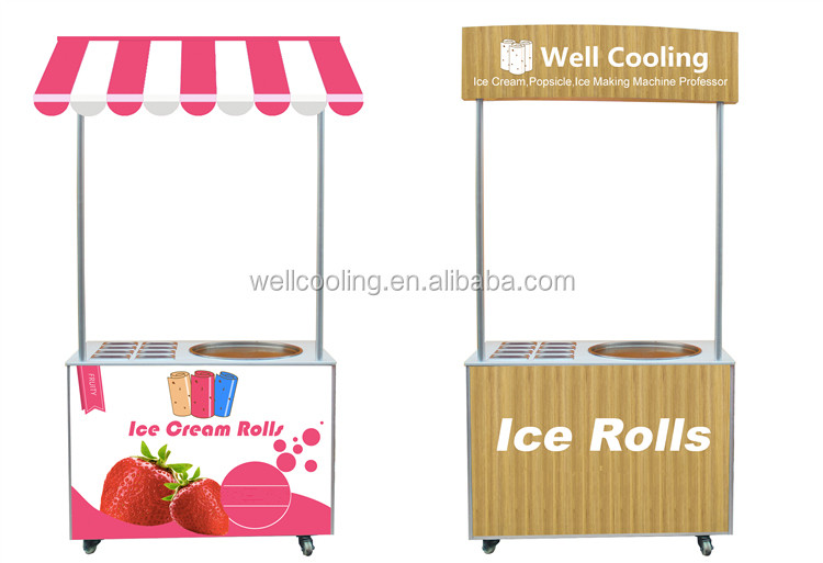 Commercial Use 8 Buckets Street Instant Ice Cream Roll Machine for Retail