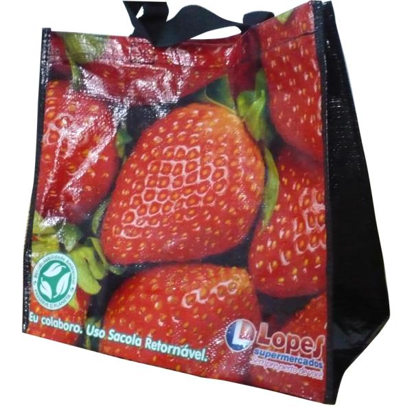 Durable 120g PP Woven Shopping Bags, Eco-friendly Reusable Carrier Bag With Berry Photos