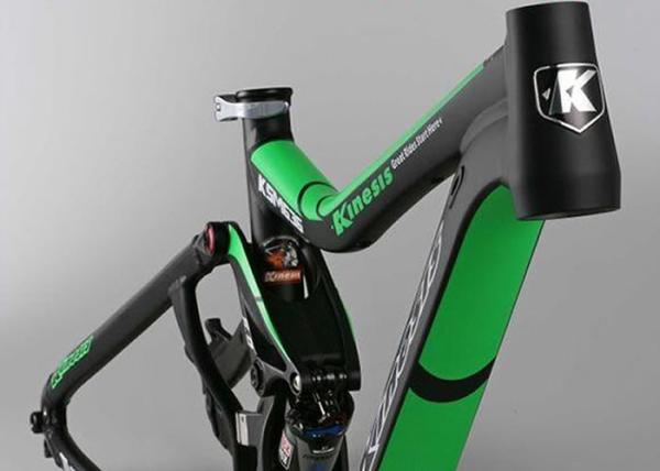 Aluminum Alloy All Mountain Bike Frame Black / Green Color Lightweight Structure