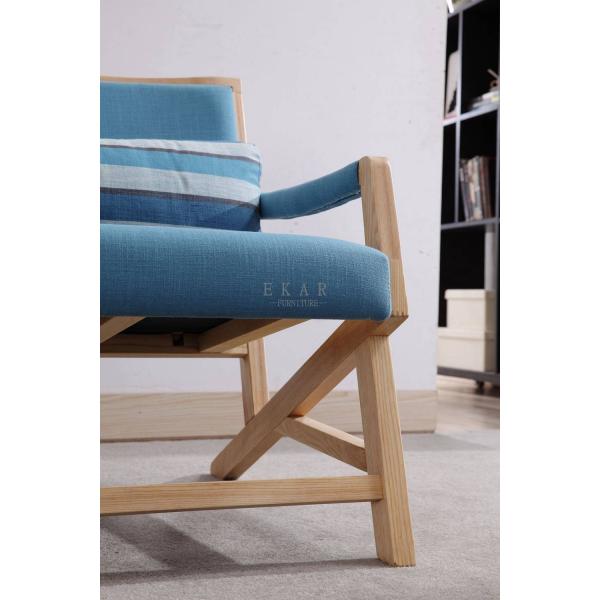 Ash Solid Wood Fabric Leisure Chair Living Room