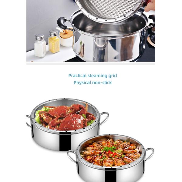 New Arrival Kitchen Industrial Steamer Pot Cookware Mutil Layer Stainless Steel Steamer Pot With SS Handle