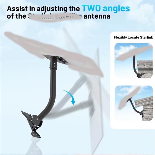 Professional Starlink Mounting Kit for Solar Panels - Adjustable Tilt Angle & Wall Mount Bracket for Starlink Gen 3/V3