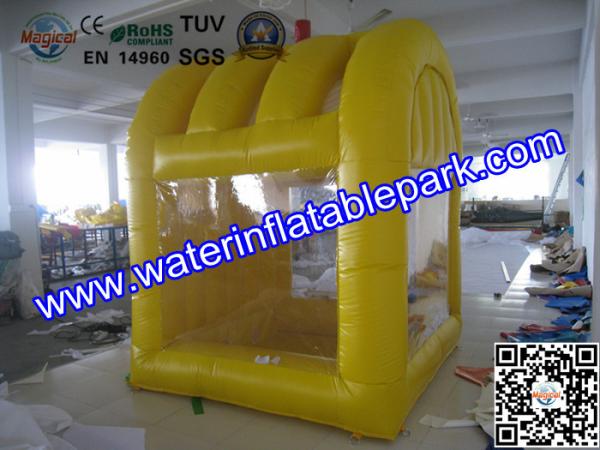 Yellow Inflatable Cash Cube For Play Center / Advertising Inflatable Cash Game