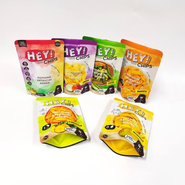 Custom Printed Ziplockstand Up Food Pouches Snack Packaging Bag