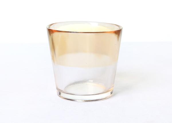 72mm Half Amber Colored Glass Votives Handmade Pressed
