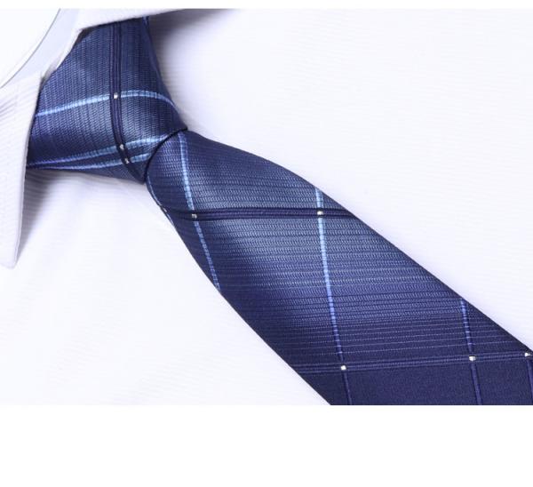 Fashion 100% Silk Necktie Navy Blue Stripe  Business Neck  Ties