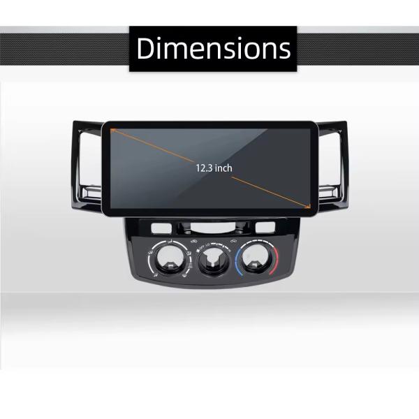 Reproductor de video para automóvil Android 12 de 12.3 pulgadas con pantalla táctil multimedia para Toyota Fortuner