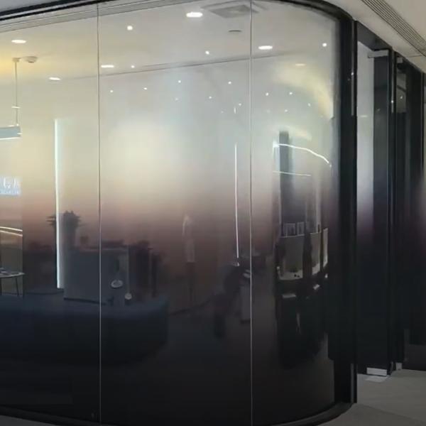 Gradient Change Pdlc Film Smart Glass Customized For Office Wall