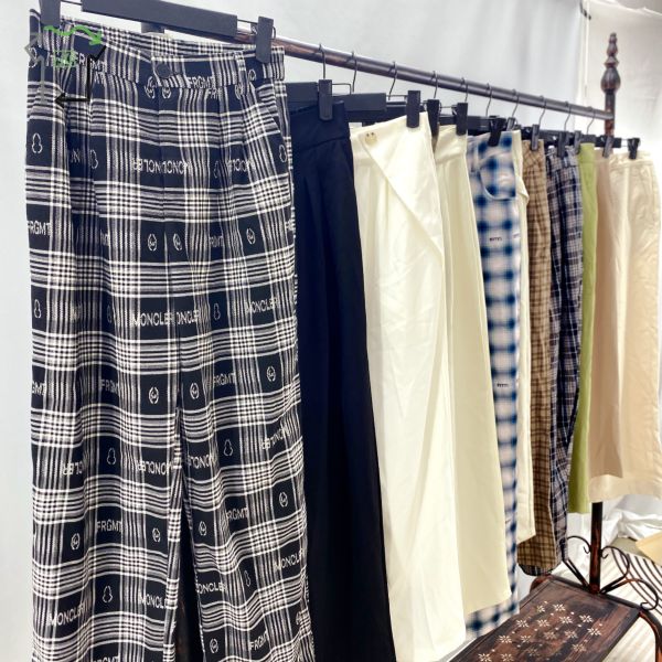 Women's Used Trousers High Waist Wide Leg Drape Second Hand Autumn Casual Pants