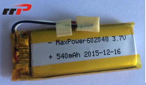 IEC de alta temperatura do CE do UL das baterias do polímero do lítio 540mAh 602048