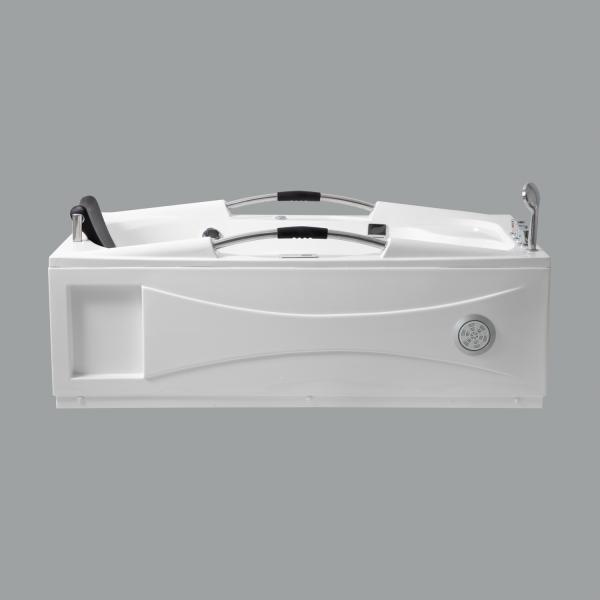 Structure Freestanding Tub Acrylic Massage Whirlpool Bathtub with Handles and Headrest