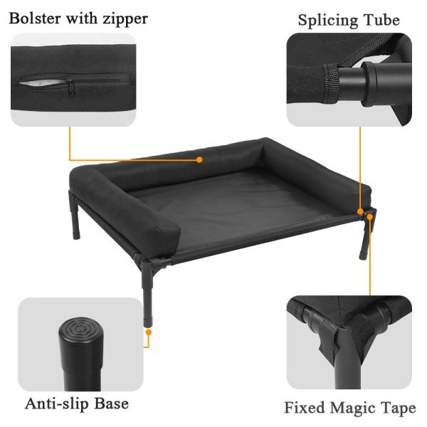 36in Cooling Elevated Outdoor Dog Bed 190T PU Breathable