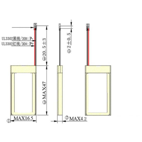 3.7V 250mAh Ли-полимерная батарея 411645 / LiPo аккумуляторная батарея для POS-машины