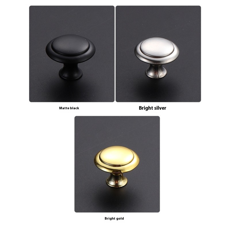 Single Hole Stainless Steel Mushroom Knob in Gold Silver Black-for Cabinets Door Shoe Drawer & Bedroom Bathroom Use