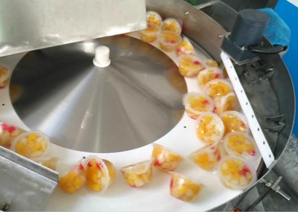 Plastic Cup Canned Food Production Line , Fruit And Vegetable Processing Equipment