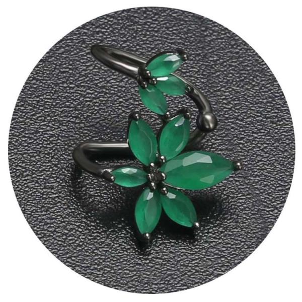 No Piercing Cartilage Ear Jewelry flower shape druzy gemstone Clip On Earrings