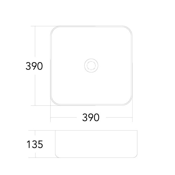 Marble Ceramic Wash Basin Square Vessel Sinks Space Saving Without Overflow