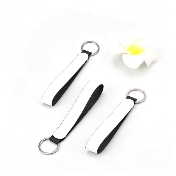 Custom DIY Pattern Leather Neoprene Key Lanyard Sublimation Wristlet Keychain Blanks