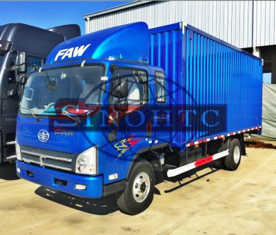 3 - 5 Tons Cargo Transport Truck LHD FAW Closed Van Truck 5000Kg Rated Load
