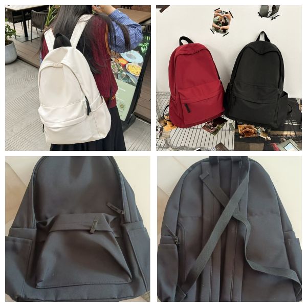 Colefa Japanese Style Unprinted Backpack for Male Female Large Capacity Solid Color Middle High School College Student Backpack