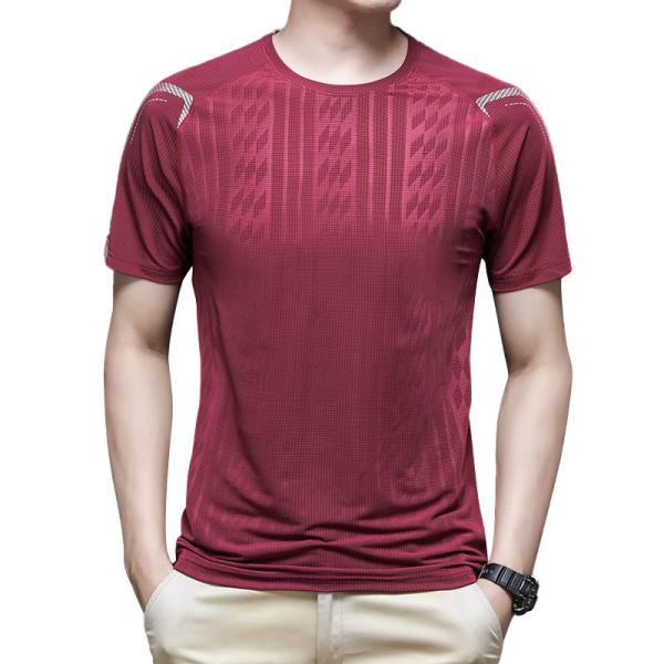 Summer Thin Breathable Running Fitness Loose Short Sleeve T Shirt For Men