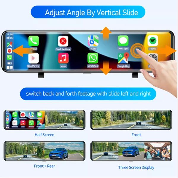 Rearview Mirror Customize Carplay Dashboard Car Play Bluetooth DVR 2.5K 1440P