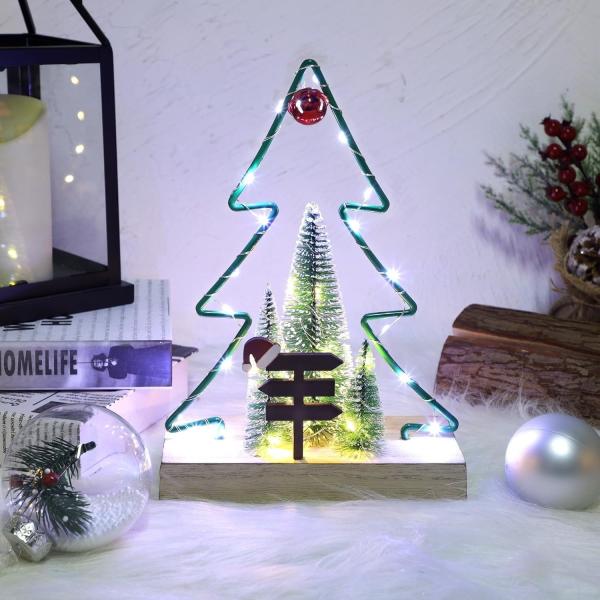 Customized Christmas Tabletop Decoration, Battery Operated Christmas Indoor Fireplace Home Table Decorations