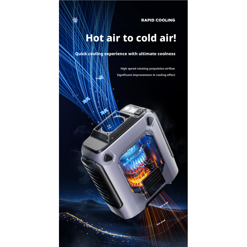 Outdoor 100 Speed Waist Mounted Fan Hands Free Portable Fan For Construction Sites